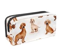 VAPOKF Pencil Case Pen Bag Student Stationery Pouch with Zipper for Boys Girls School & Office Supplies, Dachshunds Dog