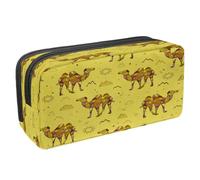 VAPOKF Pencil Case Pen Bag Student Stationery Pouch with Zipper for Boys Girls School & Office Supplies,Camels of Geometry Shape