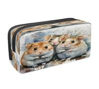 VAPOKF Pencil Case Pen Bag Student Stationery Pouch with Zipper for Boys Girls School & Office Supplies, Watercolor Three Hamsters