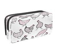 VAPOKF Pencil Case Pen Bag Student Stationery Pouch with Zipper for Boys Girls School & Office Supplies,Ink Drawing Speckled Chickens