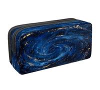 VAPOKF Pencil Case Pen Bag Student Stationery Pouch with Zipper for Boys Girls School & Office Supplies, Blue Starry Space Spiral