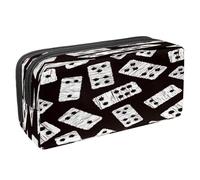 VAPOKF Pencil Case Pen Bag Student Stationery Pouch with Zipper for Boys Girls School & Office Supplies, Domino Game Cards