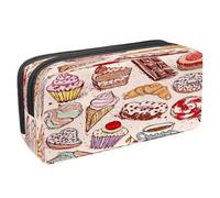 VAPOKF Pencil Case Pen Bag Student Stationery Pouch with Zipper for Boys Girls School & Office Supplies,Cakes Candy Marshmallow and Coffee