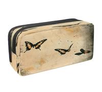 VAPOKF Pencil Case Pen Bag Student Stationery Pouch with Zipper for Boys Girls School & Office Supplies, Three Butterflies