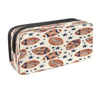 VAPOKF Pencil Case Pen Bag Student Stationery Pouch with Zipper for Boys Girls School & Office Supplies, American Football and Stars