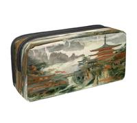 VAPOKF Pencil Case Pen Bag Student Stationery Pouch with Zipper for Boys Girls School & Office Supplies, Temples in The Mountains