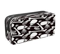 VAPOKF Pencil Case Pen Bag Student Stationery Pouch with Zipper for Boys Girls School & Office Supplies, Day of The Dead Skull and Bones