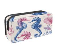 VAPOKF Pencil Case Pen Bag Student Stationery Pouch with Zipper for Boys Girls School & Office Supplies, Seahorses Corals