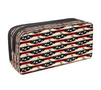 VAPOKF Pencil Case Pen Bag Student Stationery Pouch with Zipper for Boys Girls School & Office Supplies, Rugby on American Stripes