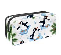 VAPOKF Pencil Case Pen Bag Student Stationery Pouch with Zipper for Boys Girls School & Office Supplies, Penguins Sit on Cold Ice