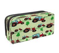 VAPOKF Pencil Case Pen Bag Student Stationery Pouch with Zipper for Boys Girls School & Office Supplies, Red Tractor in The Field