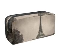 VAPOKF Pencil Case Pen Bag Student Stationery Pouch with Zipper for Boys Girls School & Office Supplies, Retro Old Boat on Seine River
