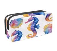 VAPOKF Pencil Case Pen Bag Student Stationery Pouch with Zipper for Boys Girls School & Office Supplies, Watercolor Seahorses