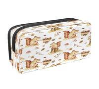 VAPOKF Pencil Case Pen Bag Student Stationery Pouch with Zipper for Boys Girls School & Office Supplies, Squirrel Push Trolley with Nuts