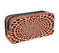 VAPOKF Pencil Case Pen Bag Student Stationery Pouch with Zipper for Boys Girls School & Office Supplies, Spiral of Playing Card Suit