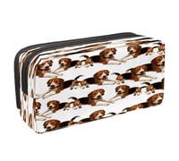 VAPOKF Pencil Case Pen Bag Student Stationery Pouch with Zipper for Boys Girls School & Office Supplies,Beagle Dogs Lying on The Ground