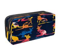 VAPOKF Pencil Case Pen Bag Student Stationery Pouch with Zipper for Boys Girls School & Office Supplies, Coloful Kangaroos