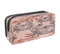 VAPOKF Pencil Case Pen Bag Student Stationery Pouch with Zipper for Boys Girls School & Office Supplies, Colored Crabs on Pastel Background