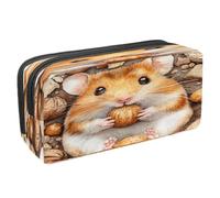 VAPOKF Pencil Case Pen Bag Student Stationery Pouch with Zipper for Boys Girls School & Office Supplies, Fat Hamster and Nuts