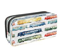 VAPOKF Pencil Case Pen Bag Student Stationery Pouch with Zipper for Boys Girls School & Office Supplies, Colorful Railway Car
