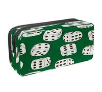 VAPOKF Pencil Case Pen Bag Student Stationery Pouch with Zipper for Boys Girls School & Office Supplies, Six Sides Dices on Green