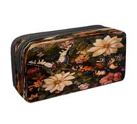 VAPOKF Pencil Case Pen Bag Student Stationery Pouch with Zipper for Boys Girls School & Office Supplies, Butterfly on Wildflower Fields