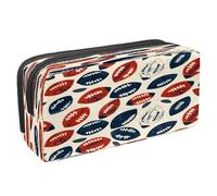VAPOKF Pencil Case Pen Bag Student Stationery Pouch with Zipper for Boys Girls School & Office Supplies, American Footballs Rugby