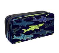 VAPOKF Pencil Case Pen Bag Student Stationery Pouch with Zipper for Boys Girls School & Office Supplies,Danger Shark on The Deepsea