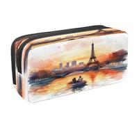 VAPOKF Pencil Case Pen Bag Student Stationery Pouch with Zipper for Boys Girls School & Office Supplies, Youngers on The Seine River