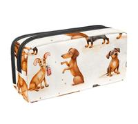 VAPOKF Pencil Case Pen Bag Student Stationery Pouch with Zipper for Boys Girls School & Office Supplies, Watercolor Dachshunds