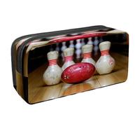 VAPOKF Pencil Case Pen Bag Student Stationery Pouch with Zipper for Boys Girls School & Office Supplies, Bowling Ball Pins