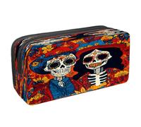VAPOKF Pencil Case Pen Bag Student Stationery Pouch with Zipper for Boys Girls School & Office Supplies, Day of The Skulls Couple