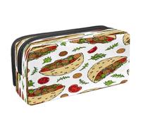 VAPOKF Pencil Case Pen Bag Student Stationery Pouch with Zipper for Boys Girls School & Office Supplies,Falafel Pita Healthy Fast Food