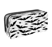 VAPOKF Pencil Case Pen Bag Student Stationery Pouch with Zipper for Boys Girls School & Office Supplies, Halloween Bats and Spiders
