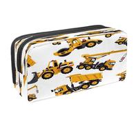 VAPOKF Pencil Case Pen Bag Student Stationery Pouch with Zipper for Boys Girls School & Office Supplies, Road Roller Truck Crane Bulldozer