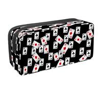 VAPOKF Pencil Case Pen Bag Student Stationery Pouch with Zipper for Boys Girls School & Office Supplies, Seamless Pattern Playing Cards