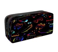 VAPOKF Pencil Case Pen Bag Student Stationery Pouch with Zipper for Boys Girls School & Office Supplies, Neon Colorful Gamepad Joysticks Skateboard