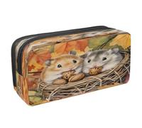 VAPOKF Pencil Case Pen Bag Student Stationery Pouch with Zipper for Boys Girls School & Office Supplies, Hamsters in Nest