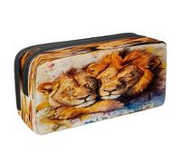 VAPOKF Pencil Case Pen Bag Student Stationery Pouch with Zipper for Boys Girls School & Office Supplies, Sleeping Lions