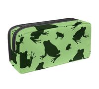 VAPOKF Pencil Case Pen Bag Student Stationery Pouch with Zipper for Boys Girls School & Office Supplies, Frogs Silhouette