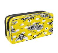 VAPOKF Pencil Case Pen Bag Student Stationery Pouch with Zipper for Boys Girls School & Office Supplies,Bumble Bees and Flowers