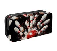 VAPOKF Pencil Case Pen Bag Student Stationery Pouch with Zipper for Boys Girls School & Office Supplies, Falling Bowling Pins