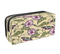VAPOKF Pencil Case Pen Bag Student Stationery Pouch with Zipper for Boys Girls School & Office Supplies,Butterfly on Morning Glory Plant