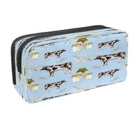 VAPOKF Pencil Case Pen Bag Student Stationery Pouch with Zipper for Boys Girls School & Office Supplies,Watercolor Farm Cow and Milk