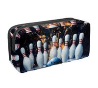 VAPOKF Pencil Case Pen Bag Student Stationery Pouch with Zipper for Boys Girls School & Office Supplies, Bowling Ball and Pins