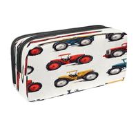 VAPOKF Pencil Case Pen Bag Student Stationery Pouch with Zipper for Boys Girls School & Office Supplies, Vintage Farm Tractors