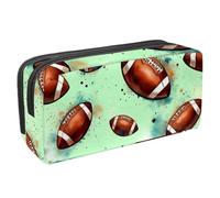 VAPOKF Pencil Case Pen Bag Student Stationery Pouch with Zipper for Boys Girls School & Office Supplies, Grunge American Footballs