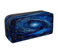 VAPOKF Pencil Case Pen Bag Student Stationery Pouch with Zipper for Boys Girls School & Office Supplies, Blue Starry Space on Spiral