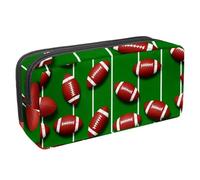 VAPOKF Pencil Case Pen Bag Student Stationery Pouch with Zipper for Boys Girls School & Office Supplies, American Footballs on Line Field