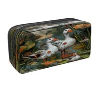 VAPOKF Pencil Case Pen Bag Student Stationery Pouch with Zipper for Boys Girls School & Office Supplies, Wild White Ducks